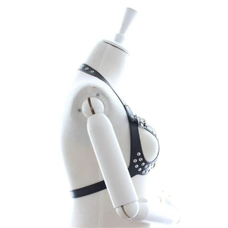 "Dark Passion"  - Fetish Open Breast Body Harness Straps BDSM Erotic Cupless Studded Chains Teasing Sex Slave