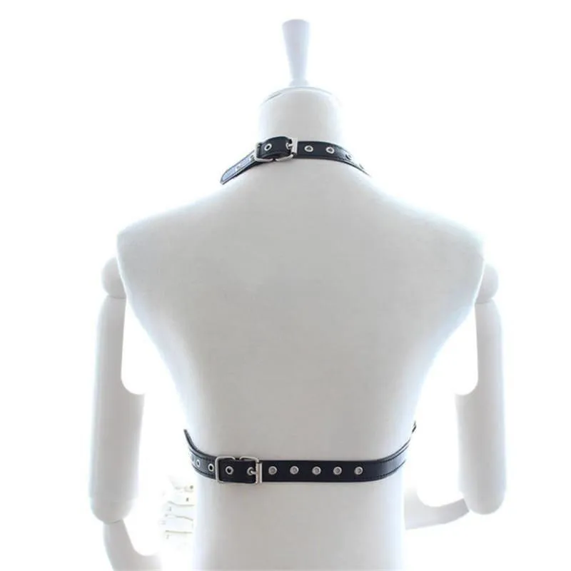 "Dark Passion"  - Fetish Open Breast Body Harness Straps BDSM Erotic Cupless Studded Chains Teasing Sex Slave