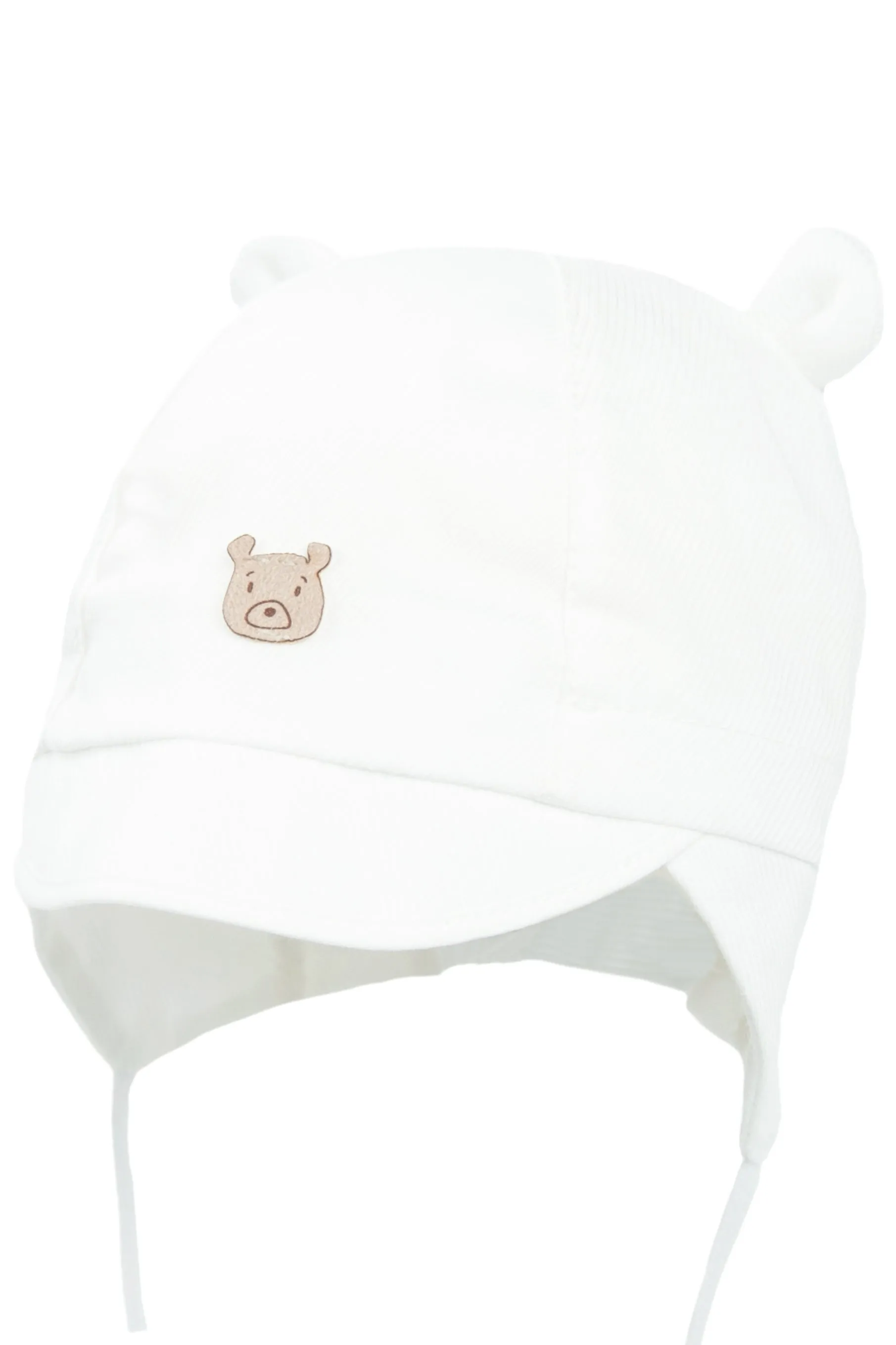 "Freddy" White Organic Cotton Teddy Hat