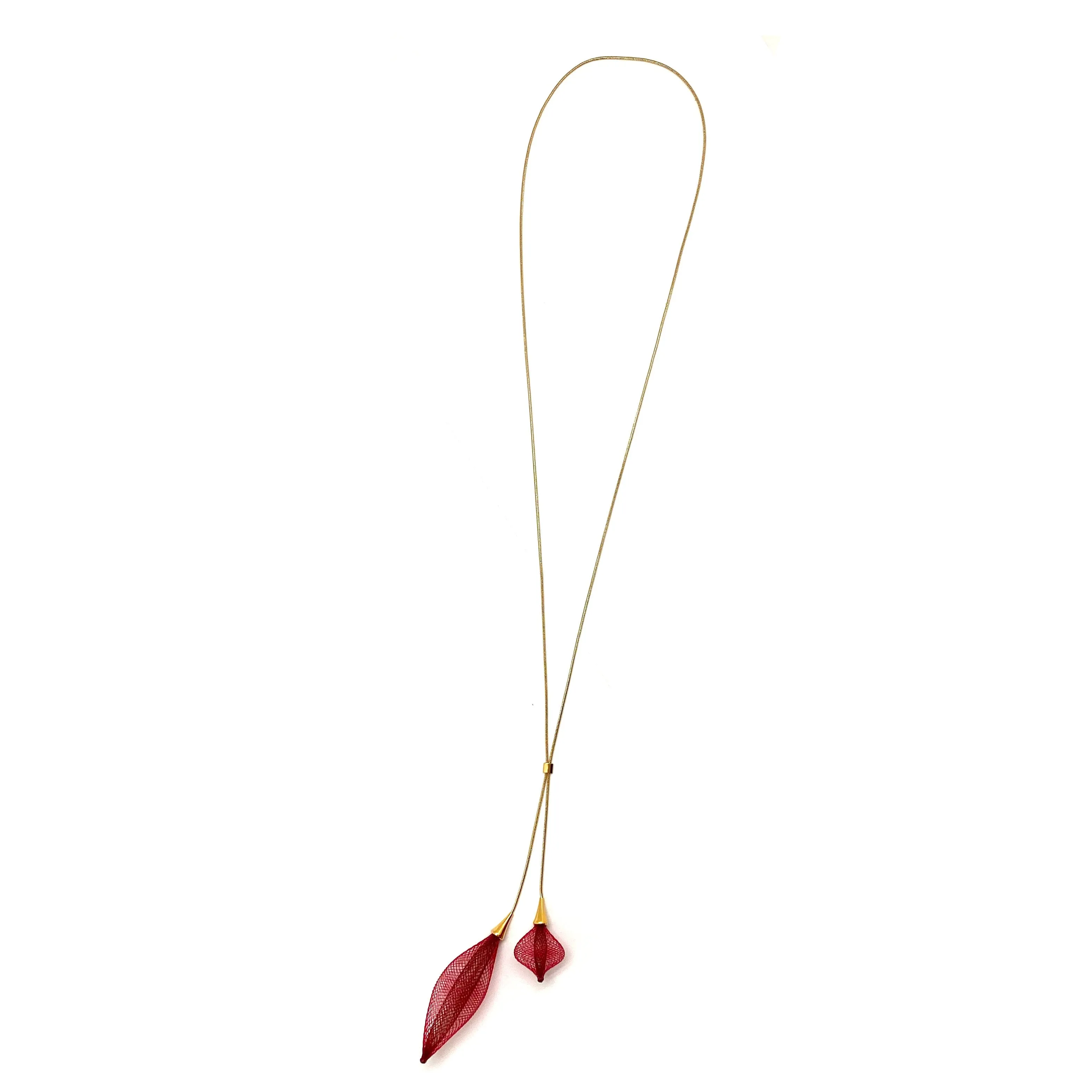 Red Adjustable Nylon Large Bulb Necklace