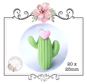 Resin Flatback Bow Embellishment • Green Cactus • 2 pieces