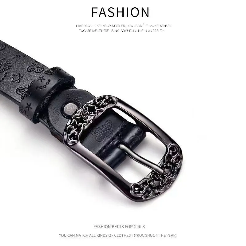 Retro Pin Buckle Printed Belt