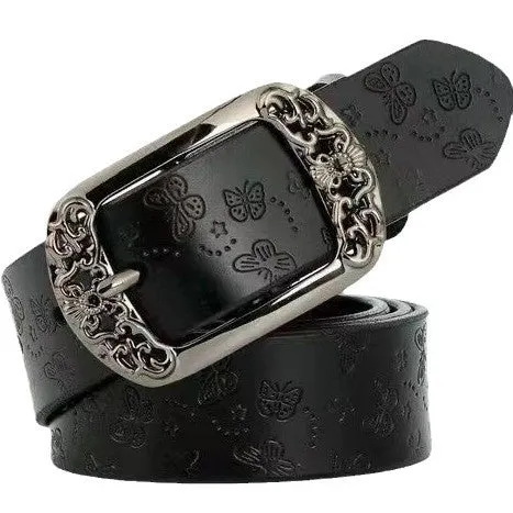 Retro Pin Buckle Printed Belt
