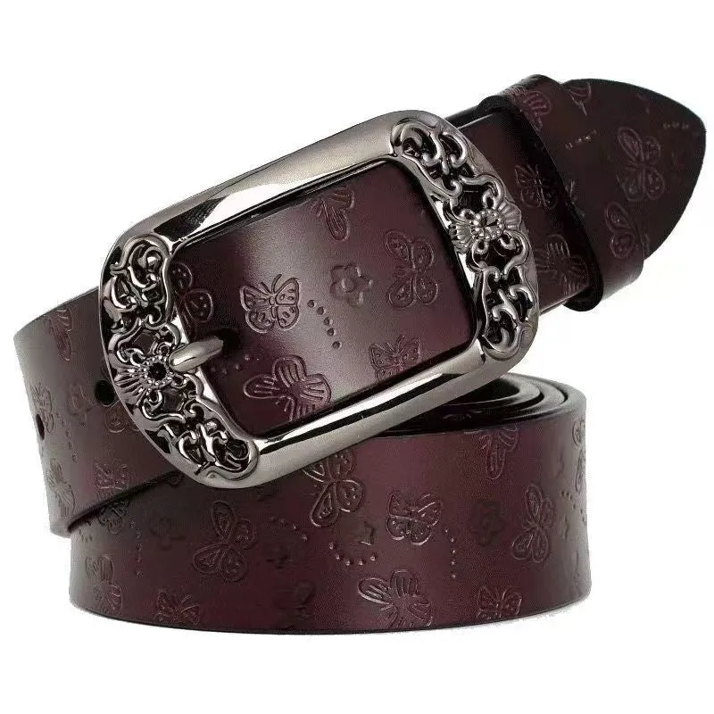 Retro Pin Buckle Printed Belt