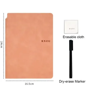 Reusable Whiteboard Notebook Set With Whiteboard Pen Erasing Cloth Leather Memo Pad Weekly Planner Portable Stylish Office Students