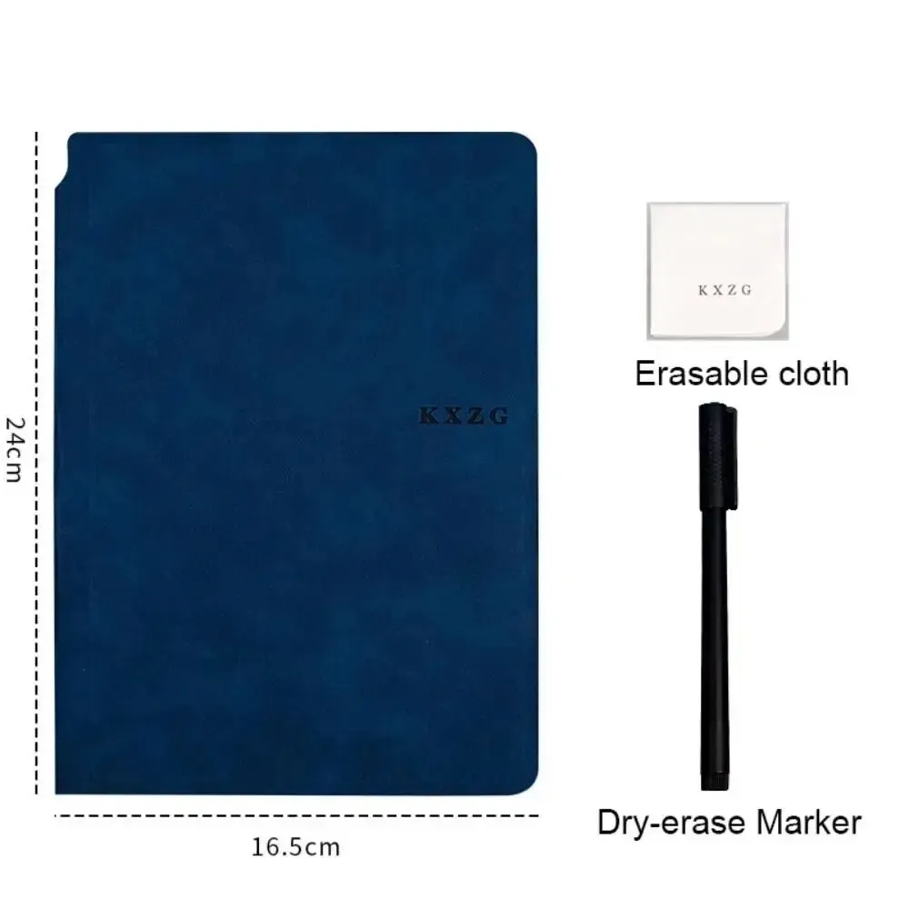 Reusable Whiteboard Notebook Set With Whiteboard Pen Erasing Cloth Leather Memo Pad Weekly Planner Portable Stylish Office Students
