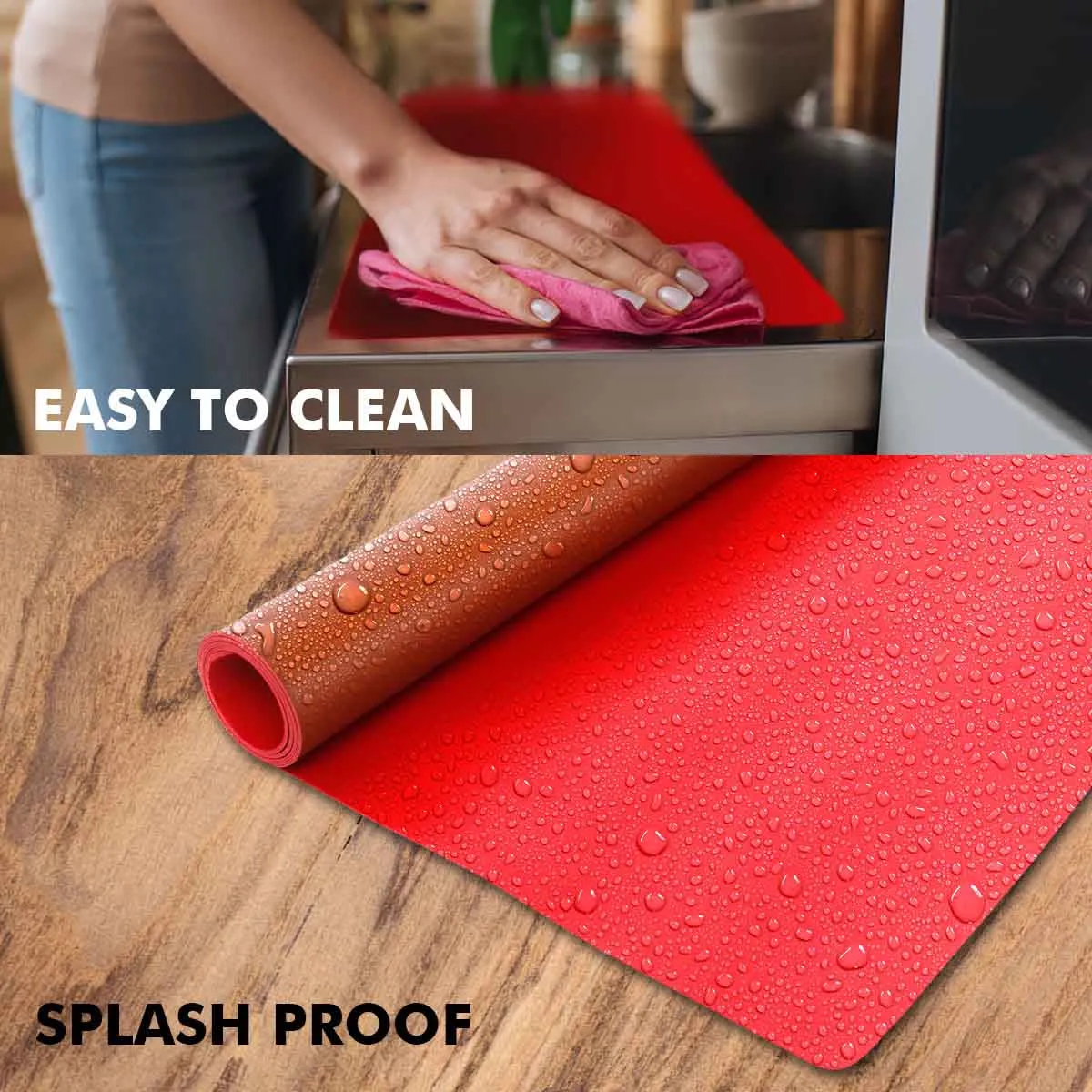Reversible Red Tan Leatherette Desk Spread Mat