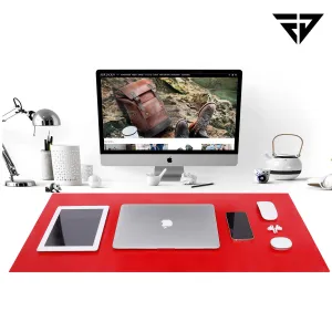 Reversible Red Tan Leatherette Desk Spread Mat