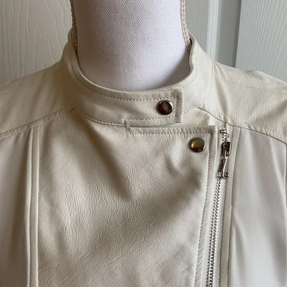 Revolve Akira Fate White Faux Leather &amp; Sheer Jacket, Small, NWT
