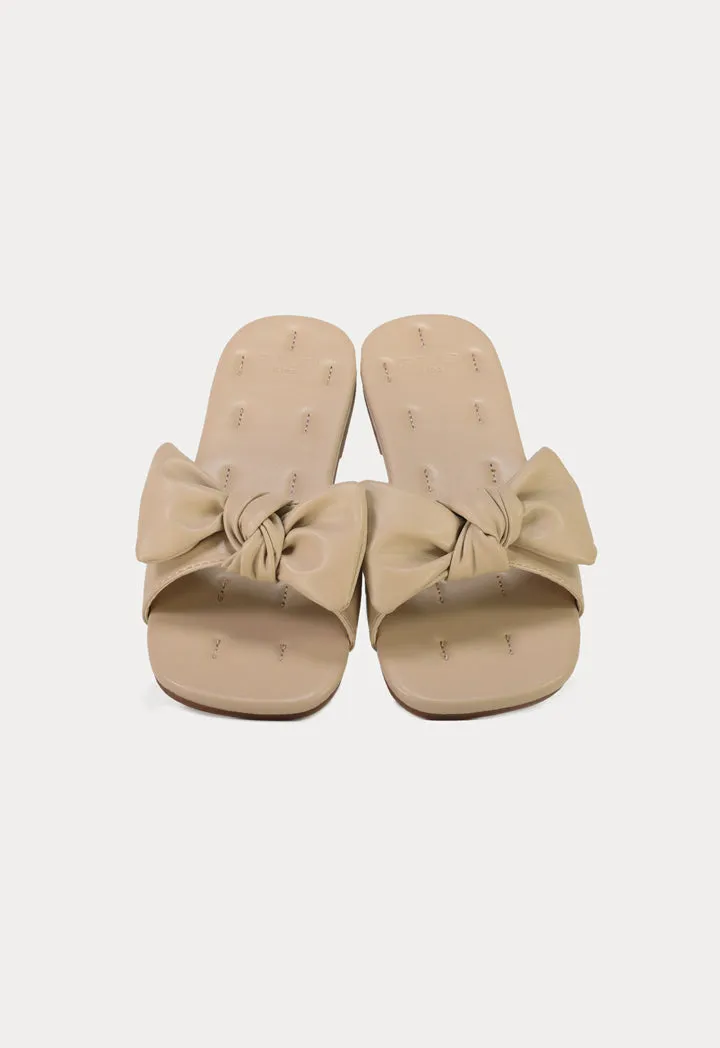Ribbon PU Vamp Slides