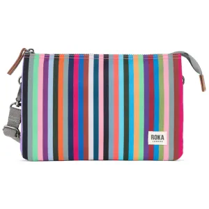 Roka Carnaby Crossbody XL Recycled Canvas Multi Stripe Bag