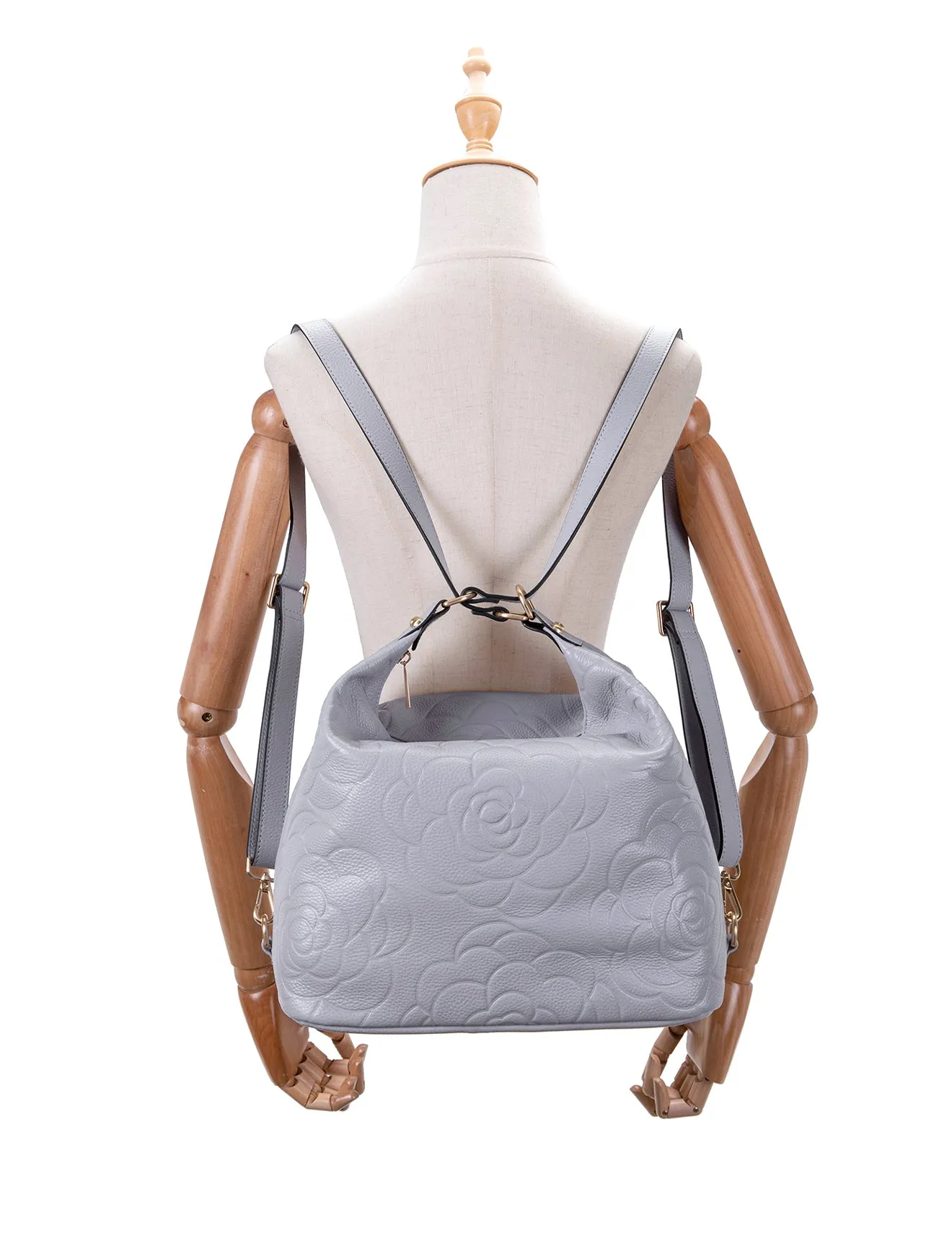 ROSANNA LEATHER CONVERTIBLE BACKPACK- E1-0839-CORNFLOWER