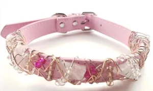 Rose Quartz Healing Dog Collar