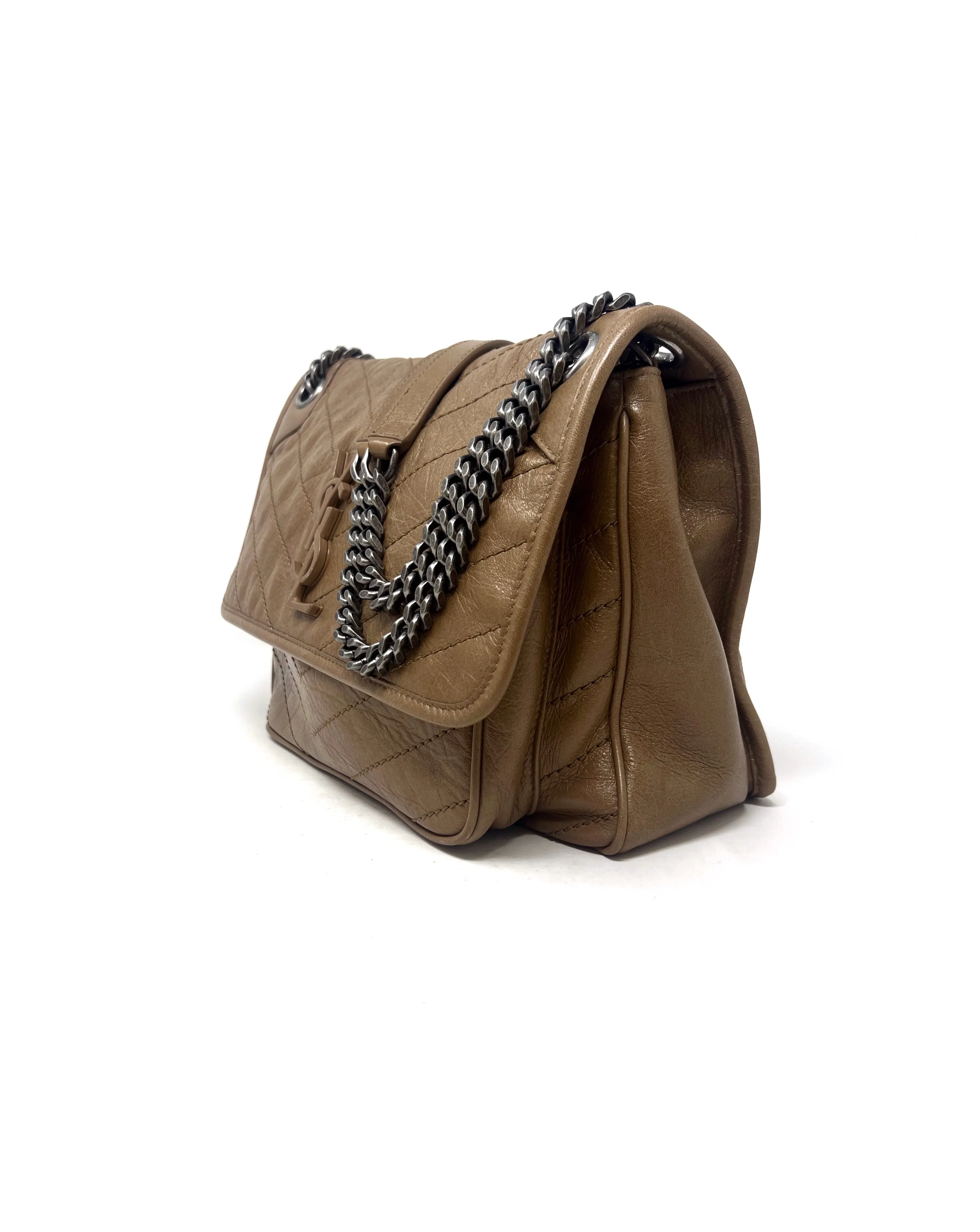 Saint Laurent '21 'Niki' MD Vintage Leather Logo Flap Bag
