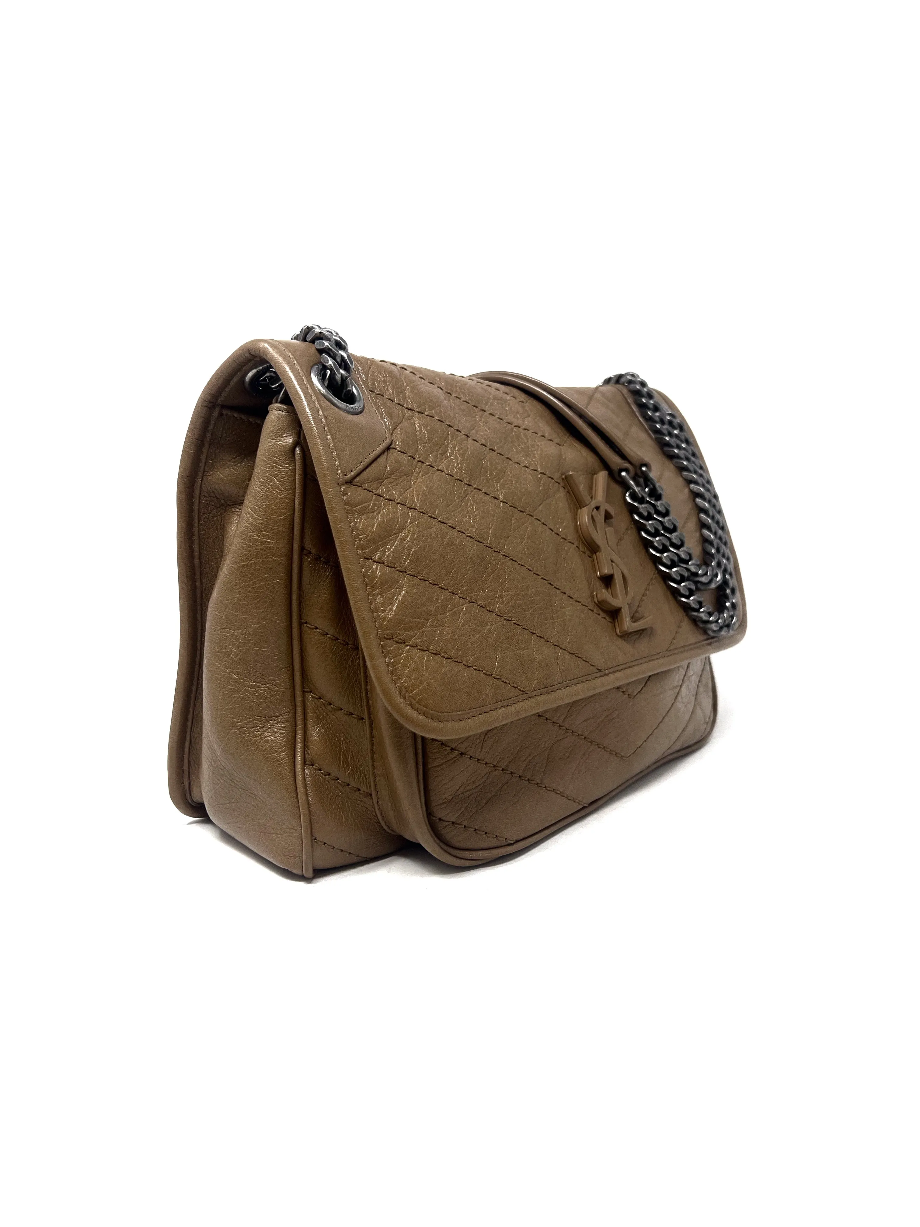Saint Laurent '21 'Niki' MD Vintage Leather Logo Flap Bag