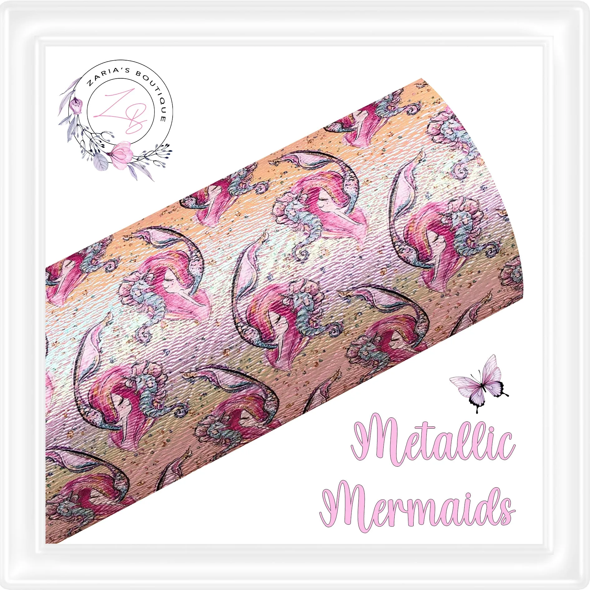SALE • Metallic Mermaids • Textured Pearl Finish Faux Leather •