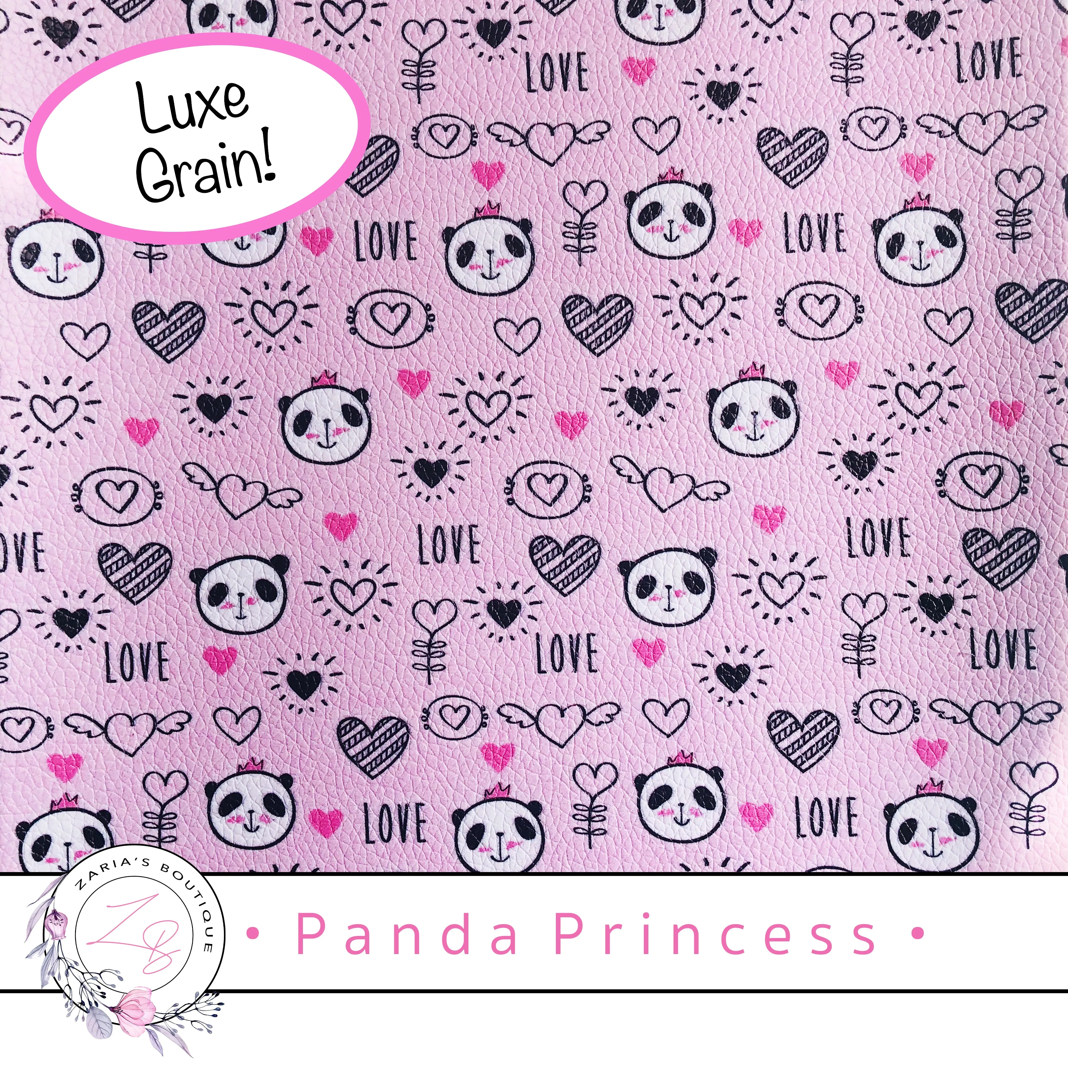 SALE • Panda Princess  •  Vegan Faux Leather