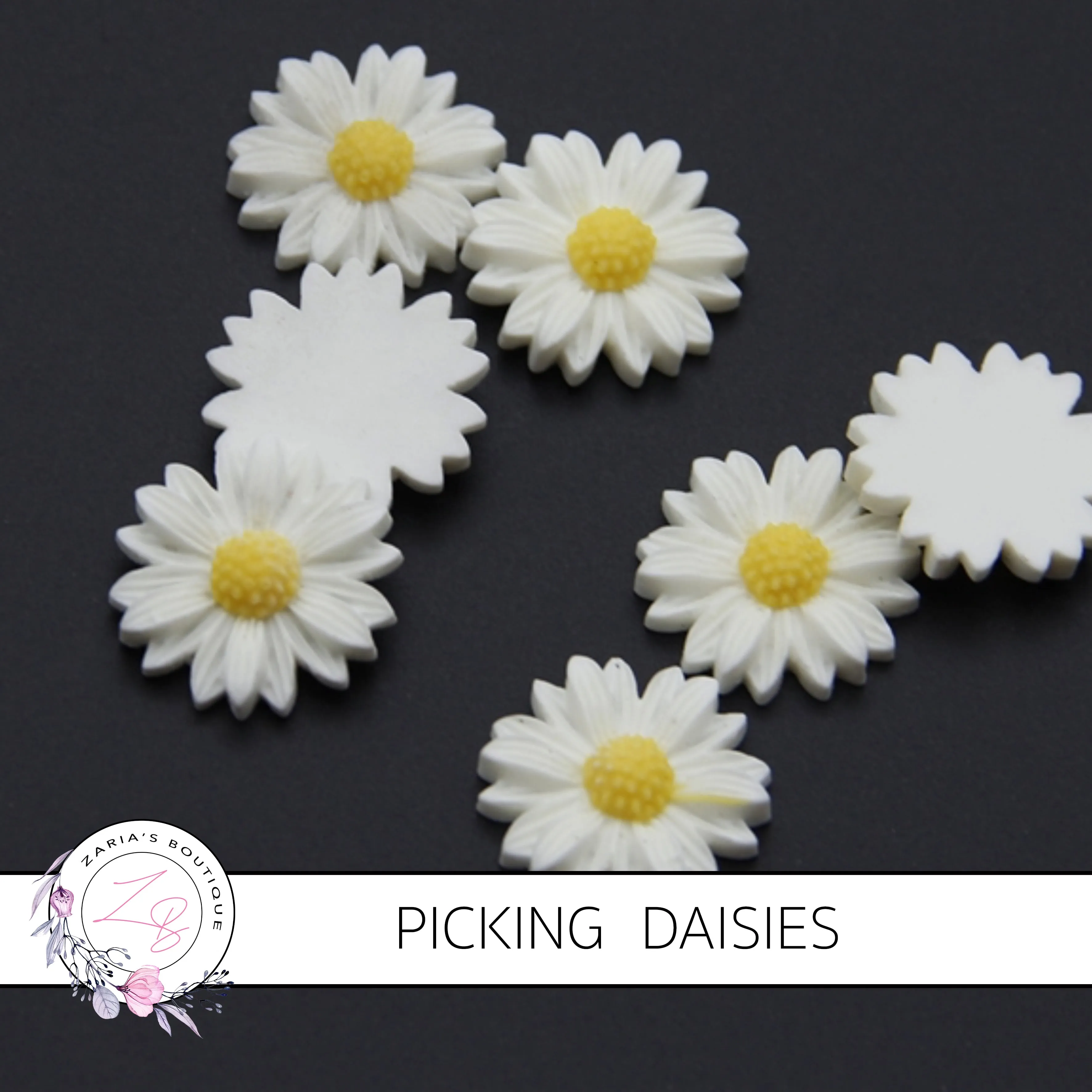 SALE Picking Daisies ~ Pink Floral Faux Leather ~ 1mm