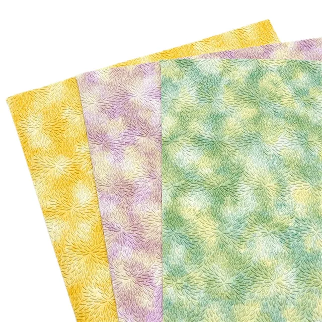 SALE Sunburst ~ Green & Lemon Textured Faux Leather ~ 1.8mm