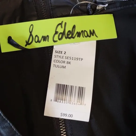 Sam Edelman Faux Leather Pleated Shorts Black 2
