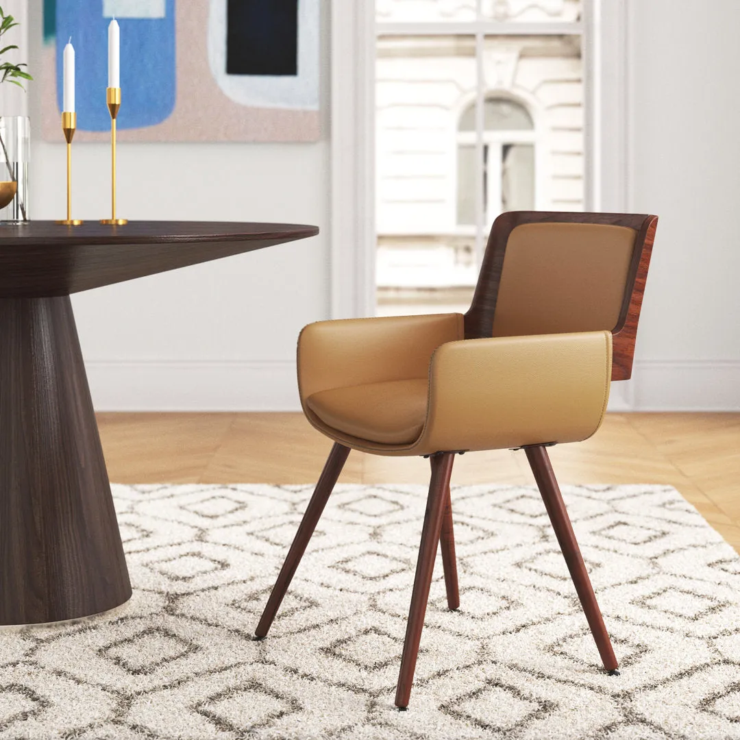 Seagraves Faux Leather Mid-Century Dining Chair Mercury Row® Upholstery Color: Desert Sandstone Faux Leather
