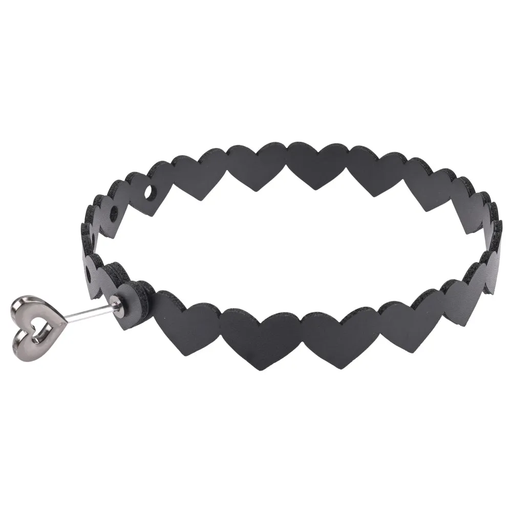 Sex & Mischief Heart Day Collar - Black