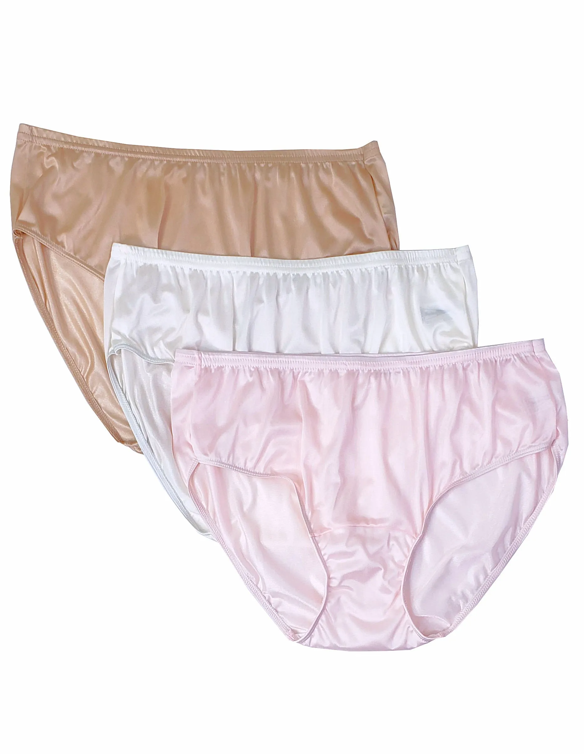 Shadowline Women's Underwear Hipster Nylon Panties 3-Pack