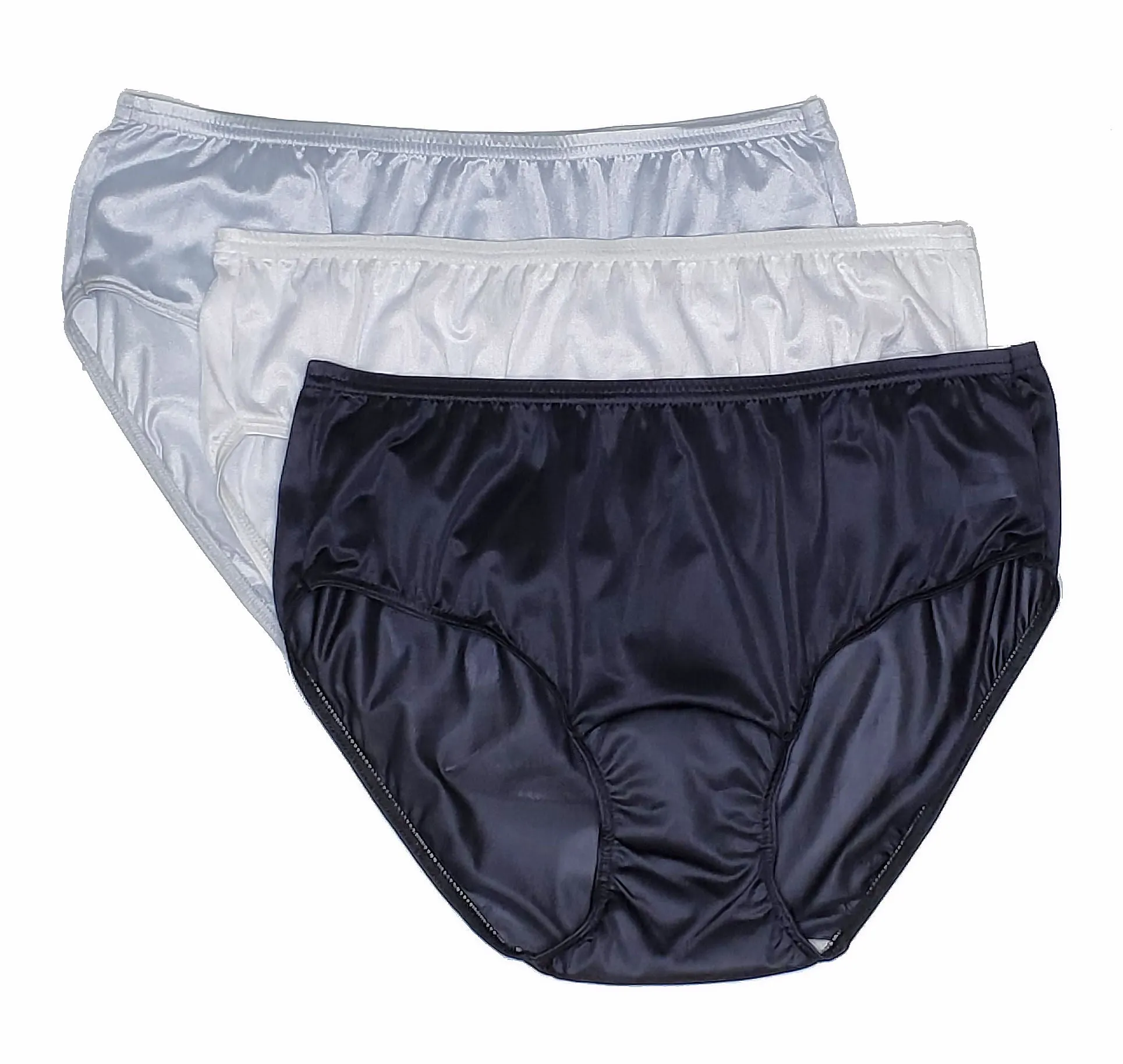 Shadowline Women's Underwear Hipster Nylon Panties 3-Pack