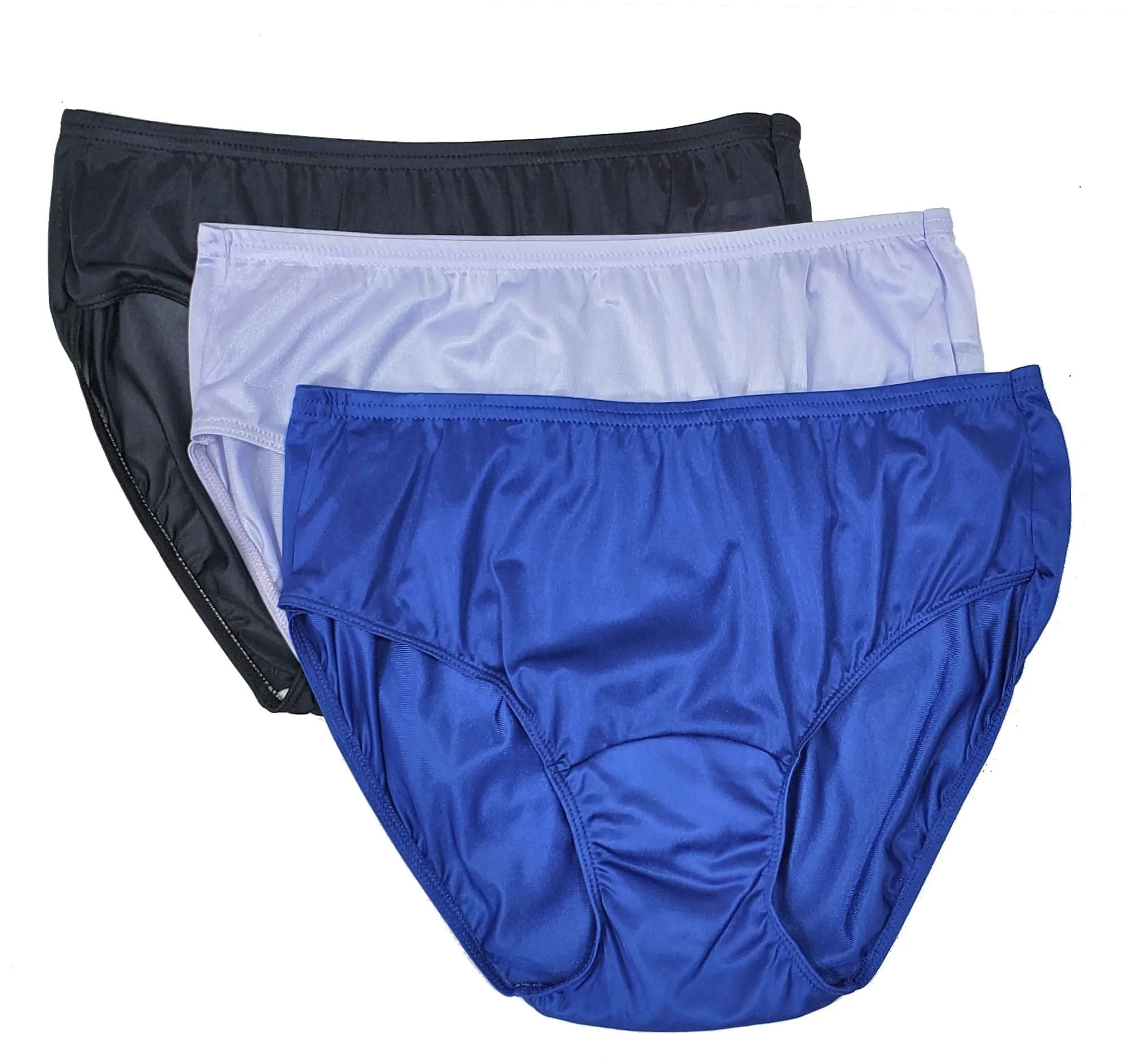 Shadowline Women's Underwear Hipster Nylon Panties 3-Pack