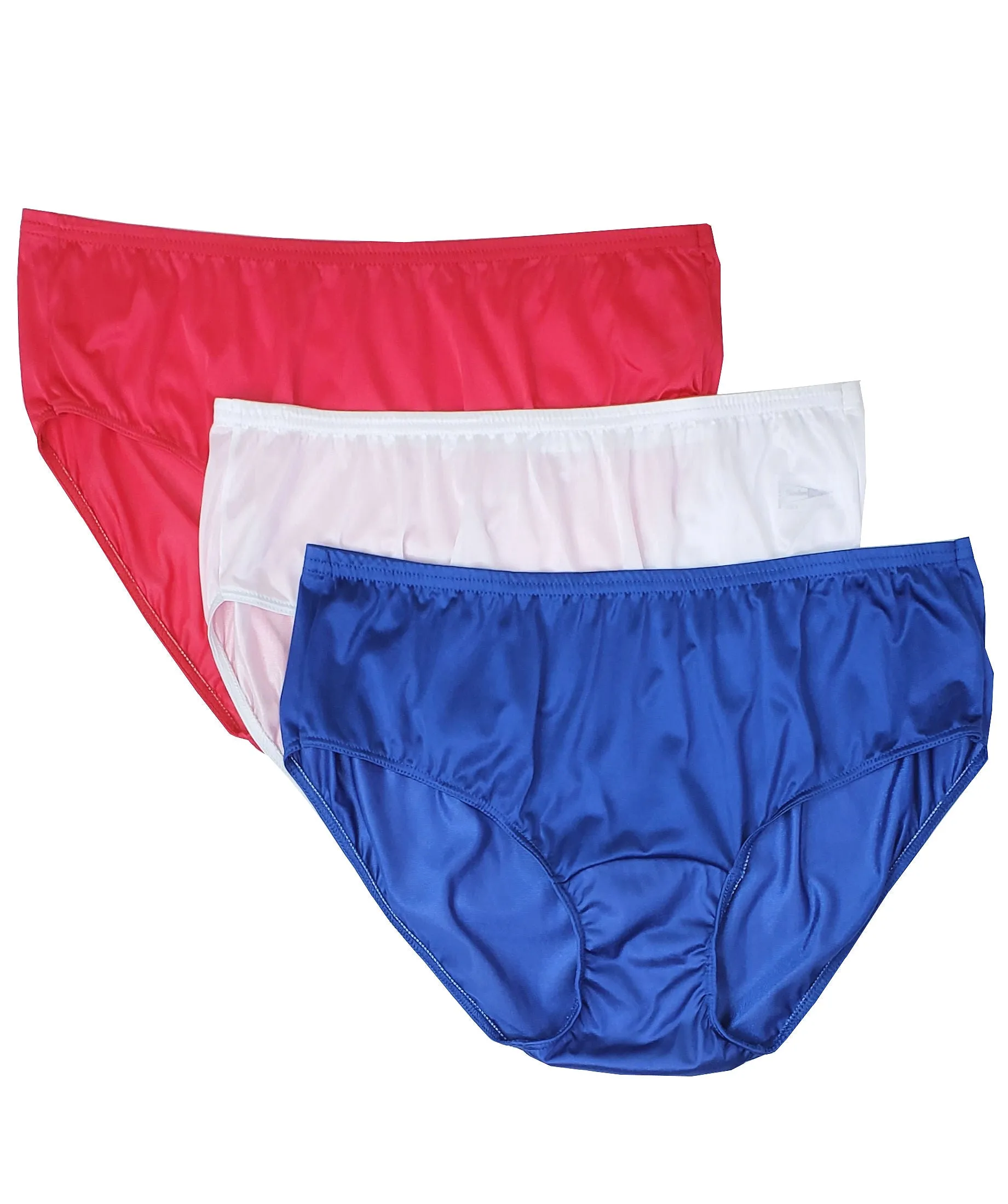 Shadowline Women's Underwear Hipster Nylon Panties 3-Pack