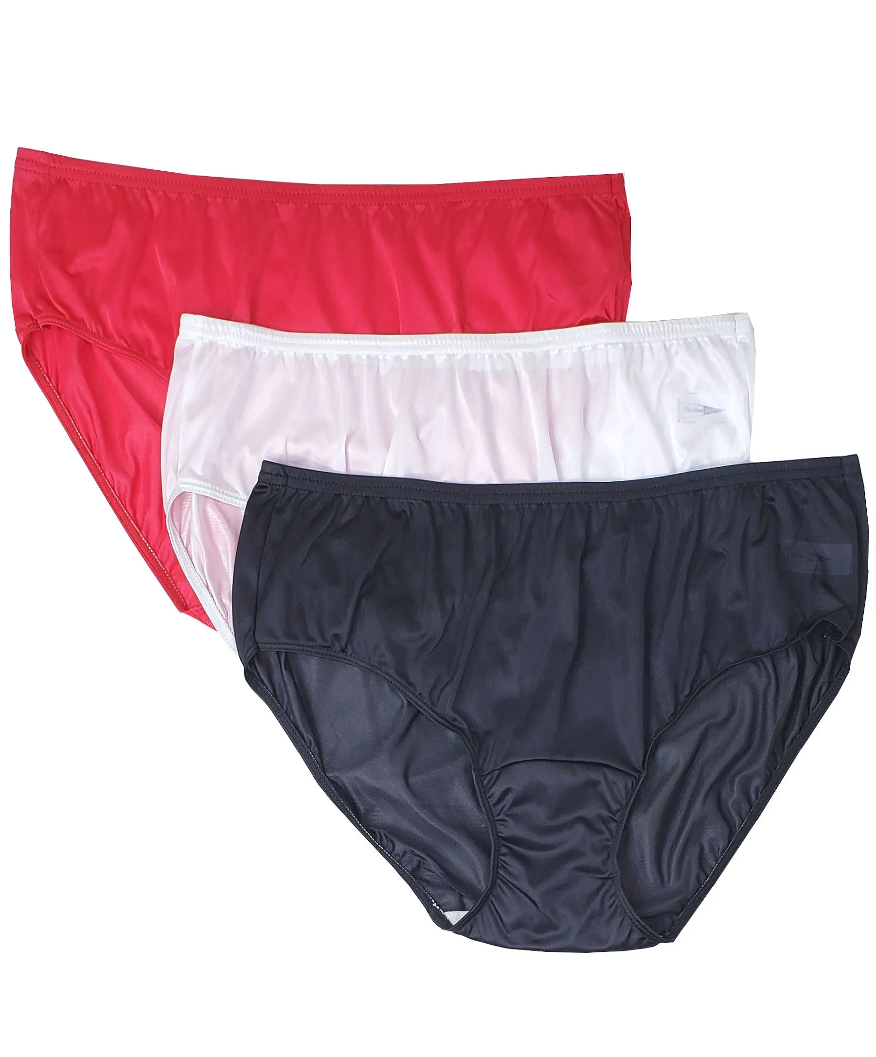 Shadowline Women's Underwear Hipster Nylon Panties 3-Pack