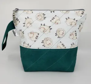 Sheep on Teal - Project Bag - Small