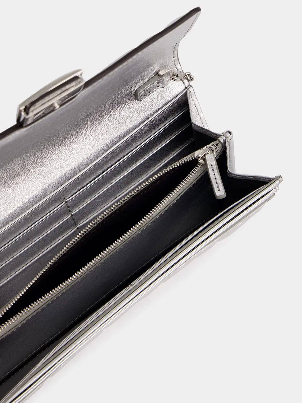 Silver Baguette Continental Wallet