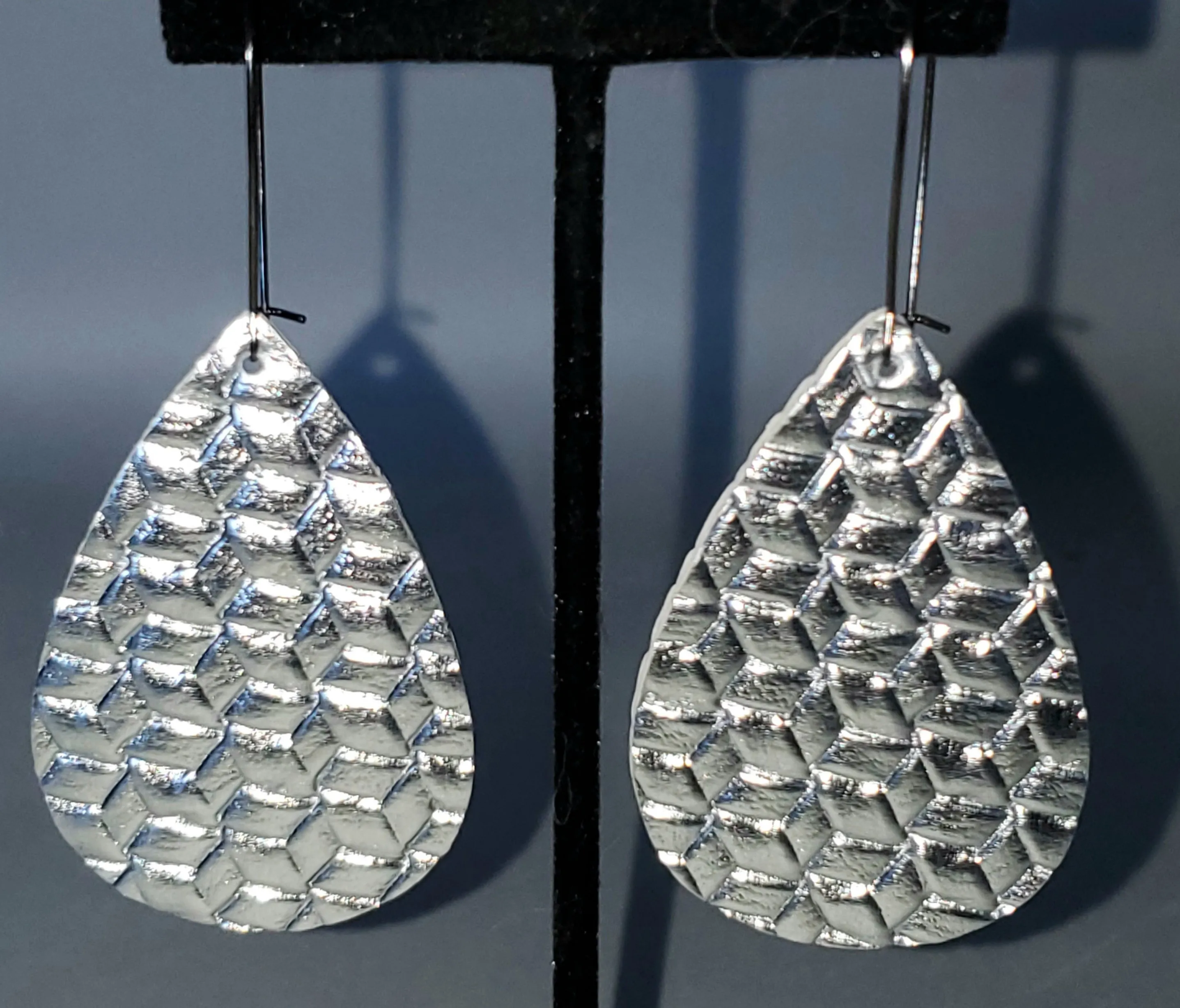 Silver Weave Drop Earrings