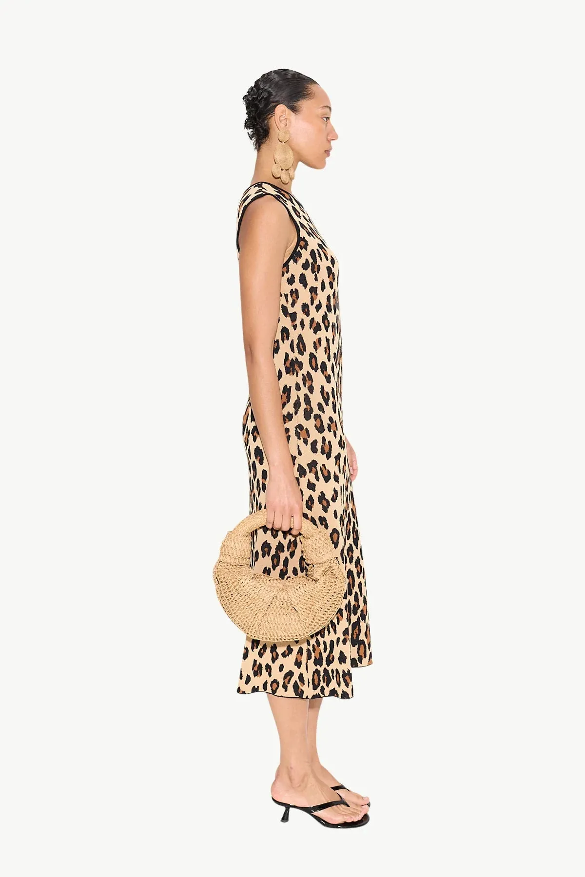 SIMONMILLER - Knits by Axon Sleeveless Dress - Black/Rice Flour Stripe
