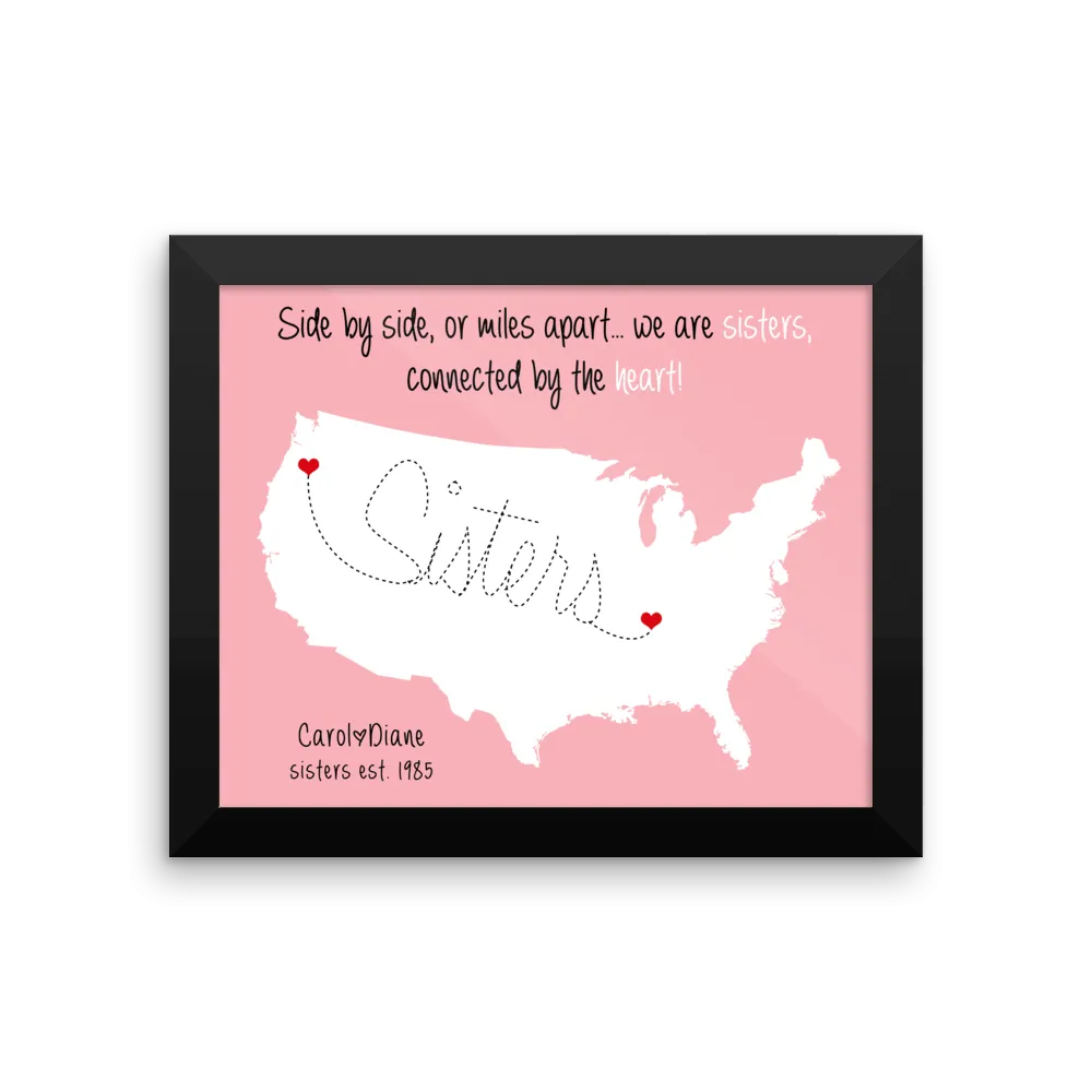 Sister Gift, Long Distance Relationship Map