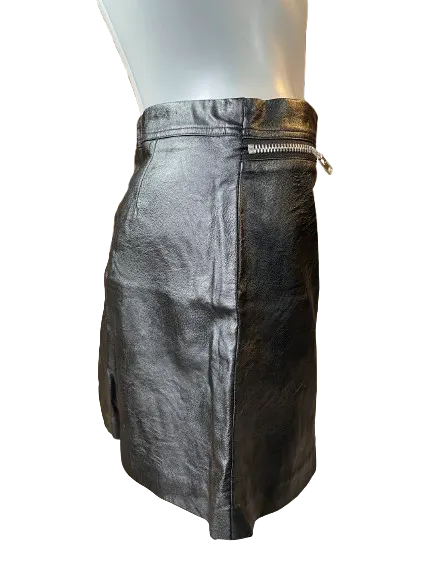 Six Crisp Days Black PU Leather Skirt