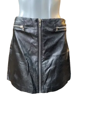 Six Crisp Days Black PU Leather Skirt