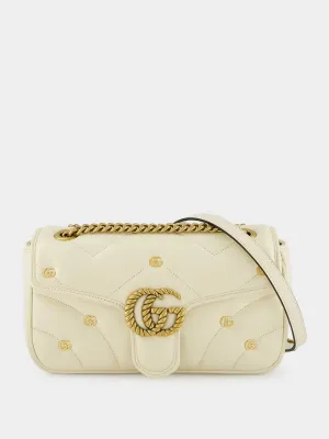 Small GG Marmont White Leather Bag