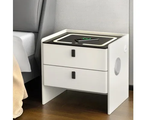 Smart Bedside Table Wireless Charging - BESS White
