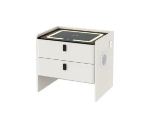 Smart Bedside Table Wireless Charging - BESS White