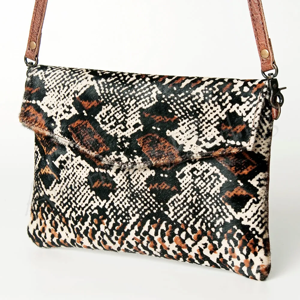 Snake Print Cowhide Crossbody