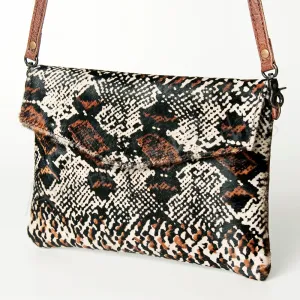 Snake Print Cowhide Crossbody