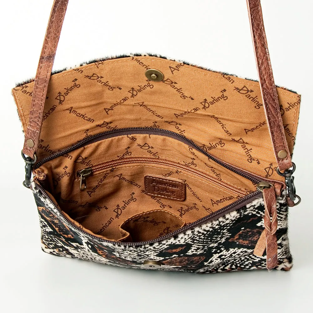 Snake Print Cowhide Crossbody