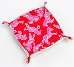 Snap Trinket Tray | Pink & Red Zebra