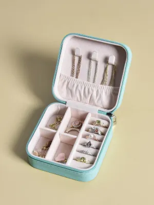 Solid Color Jewelry Storage Box - Blue