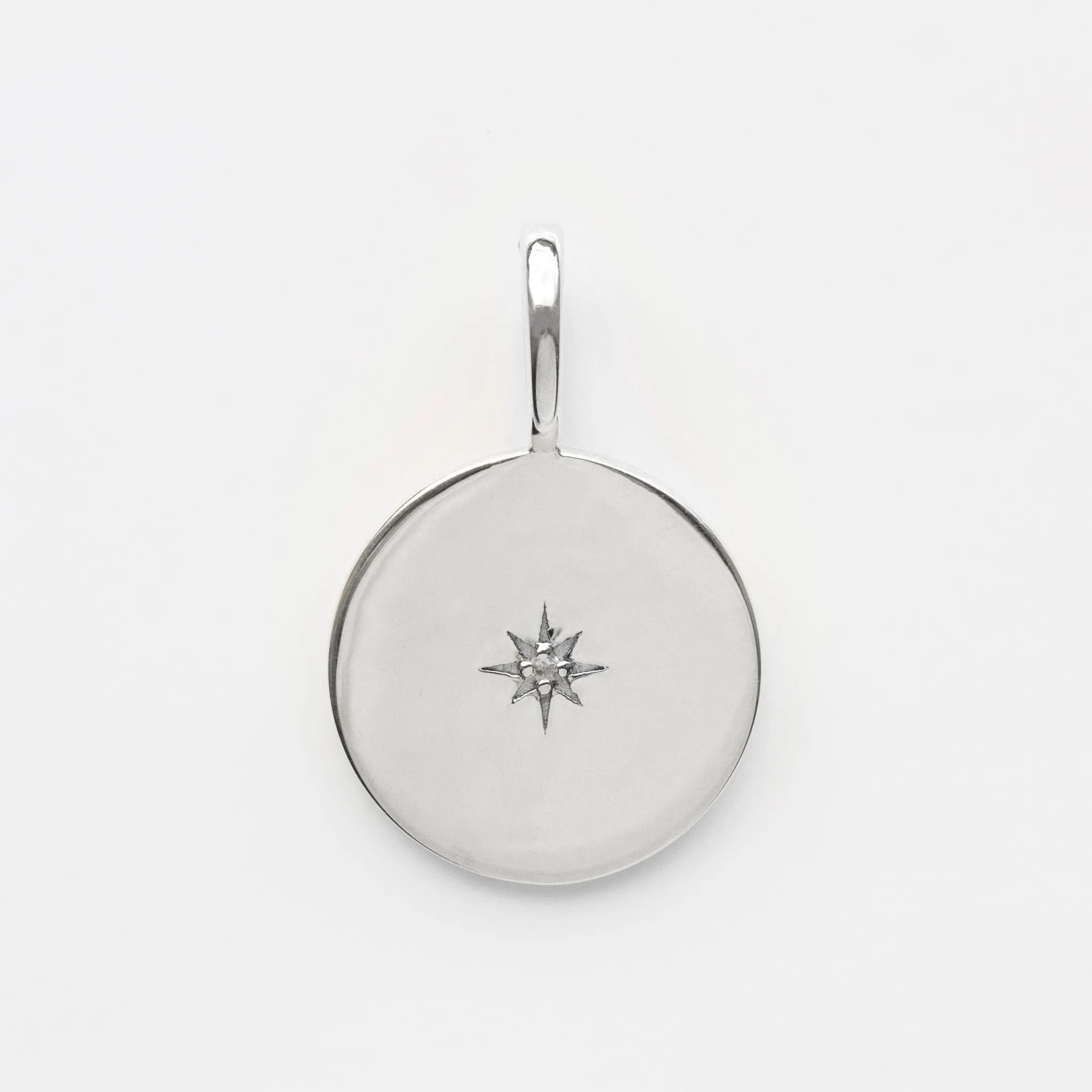 Star Set Diamond Engravable Pendant