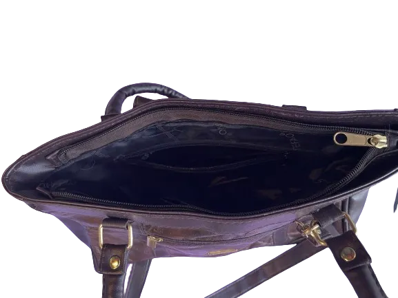 Stefano Brown Leather Crossbody Purse
