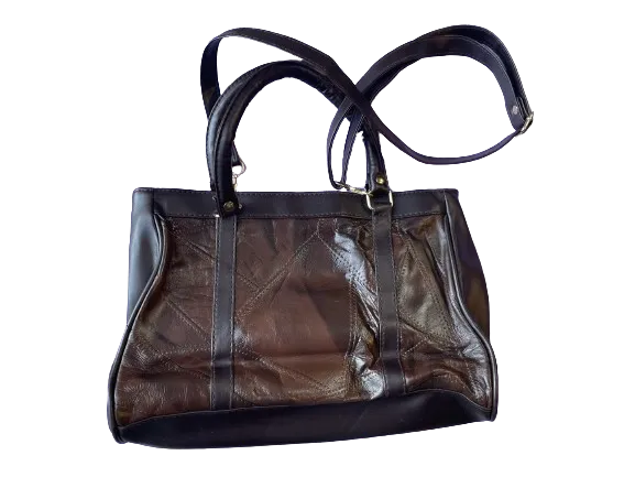 Stefano Brown Leather Crossbody Purse