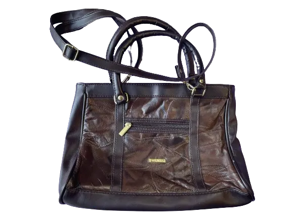 Stefano Brown Leather Crossbody Purse